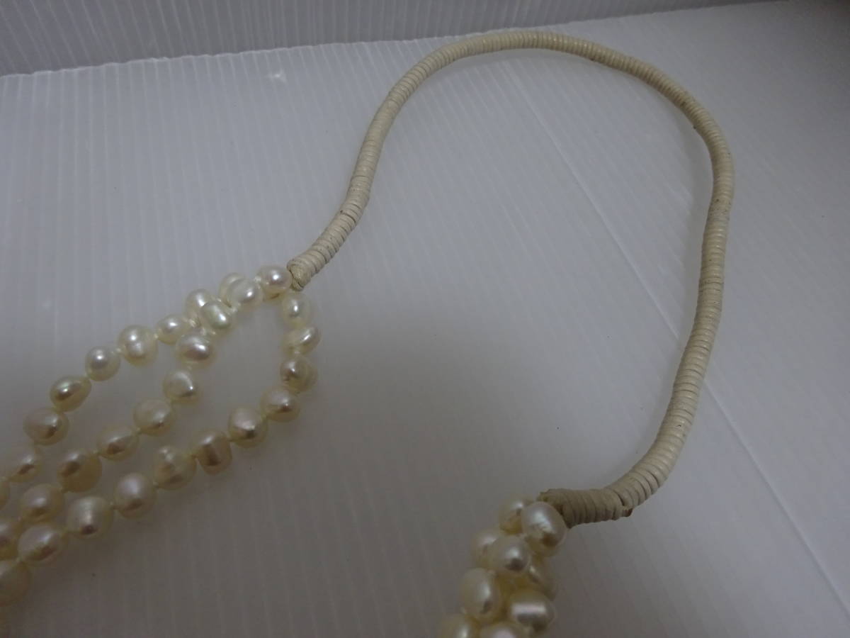 美品 淡水パール 3連ネックレス 6.5~7㎜ メール便 参考定価38000円 ...