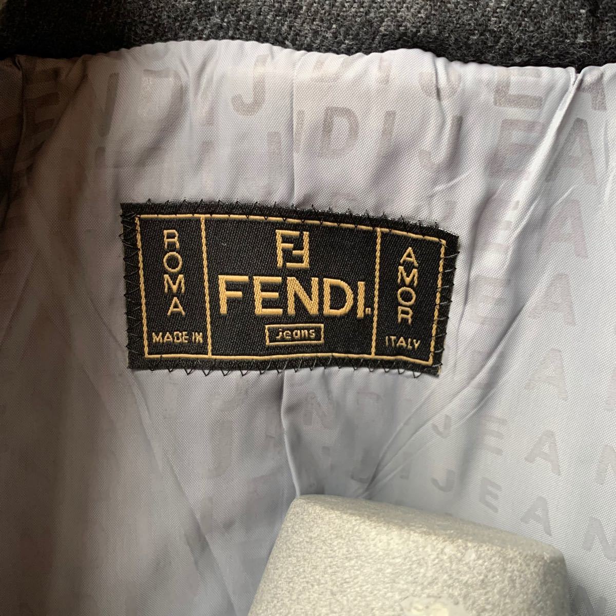 FENDI jeansフェンディ ジーンズ　 ロングコート　グレー