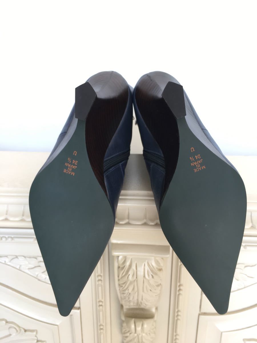 【新品未使用】ダイアナ 本革 ロング ブーツ 24.5cm ロングブーツ DIANA 本革 ウェッジソール