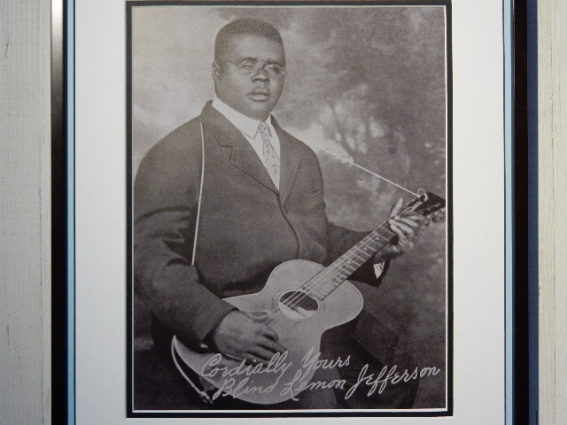 ブラインド・レモン・ジェファーソン/パブリシティー・フォト額装/Blind Lemon Jefferson/ブルーズギター/Blues Guitar/レトロビンテージ_画像2