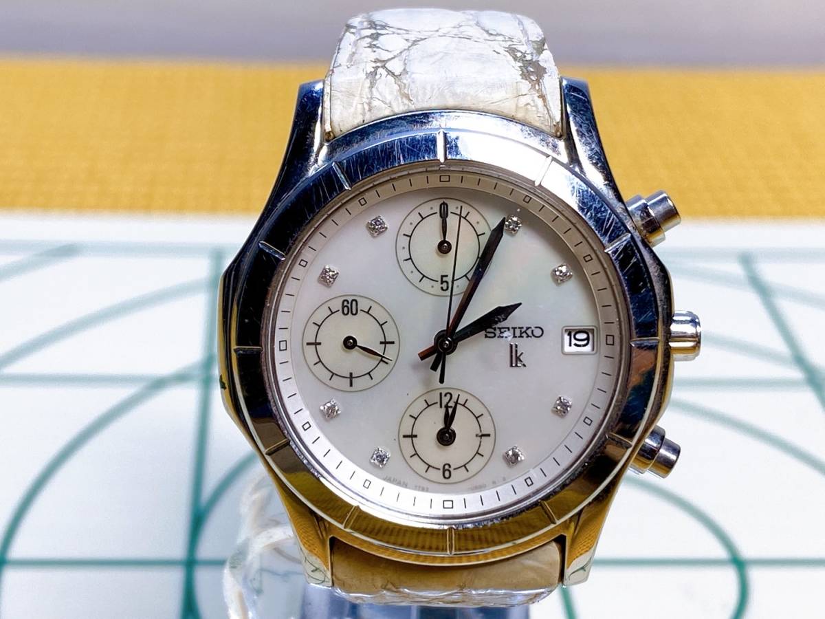  стоимость доставки 520 иен! ценный SEIKO Seiko lk Lucia 7T92-OBVO 201674 наручные часы женские наручные часы разряженная батарея текущее состояние товар 