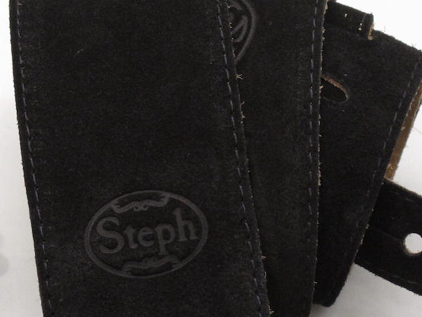 [新品] Steph）レザーストラップ BS-1027 スエード/ブラック　ギターストラップ_画像2