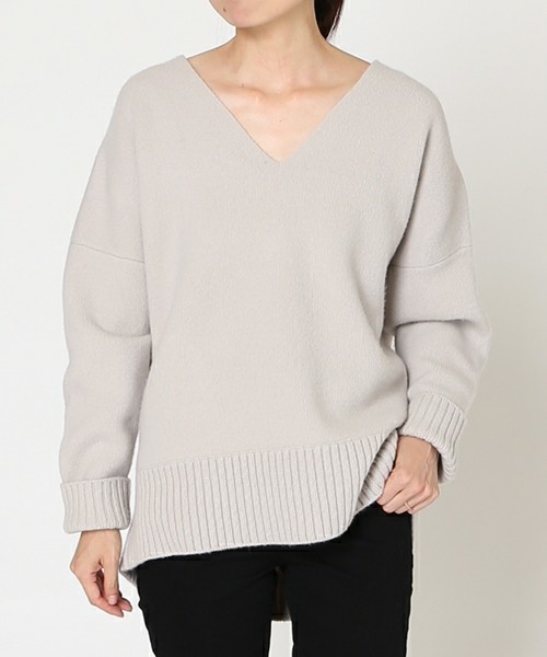 50%OFF!】 ドゥーズィエムクラス ニット カシミヤ100% Vネック 無地 赤