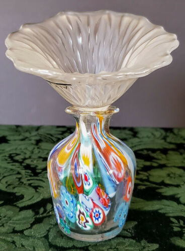 ラリック Lalique Flower Married to a ムラノ Millefiori Hand Blown 香水 ボトル 瓶 ムラーノ Murano