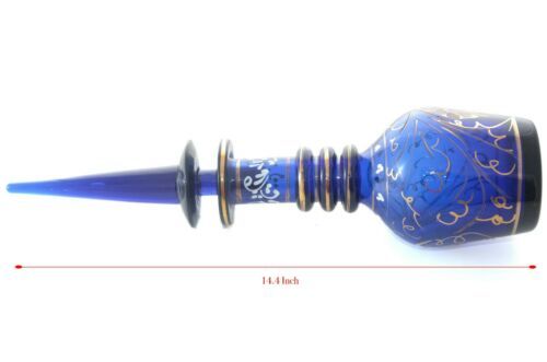 ムラノ ヴィンテージ 花瓶 空 香水 ボトル 瓶 ブルー ガラス トール 手作り 塗装 ムラーノ Murano_画像10