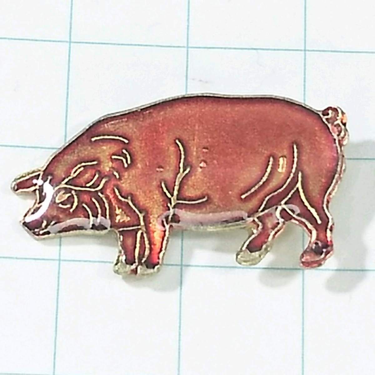 送料無料)豚 フランス輸入 アンティーク ピンバッジ A04623の画像1