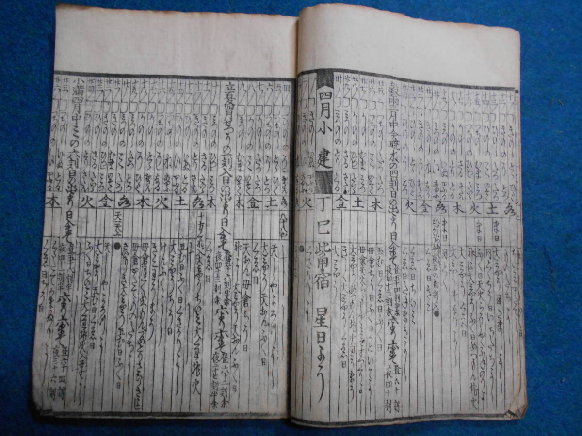 即決　1843（天保14）年『南都暦　寛政暦　』アンティーク、天文暦学書、江戸期和本八卦、卜占、陰陽師 、二十八宿、七十二候、日蝕