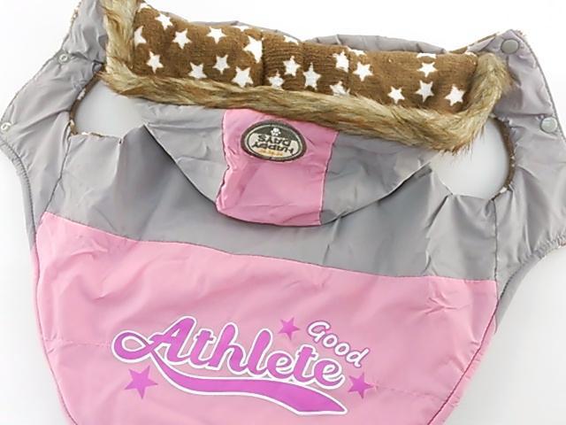 犬服 ツートン ダウン ジャンパー good athlete ピンク グレー 2号サイズ(S相当) 小型犬 送料250円_画像3