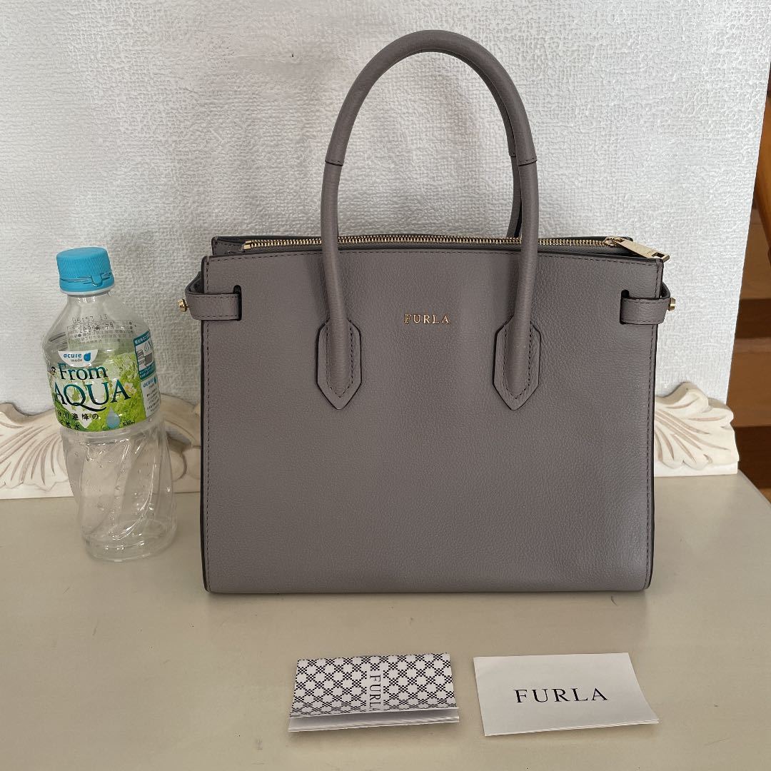 殿堂 FURLA 高級レザーバッグ グレー ハンドバッグ - fishtowndistrict.com