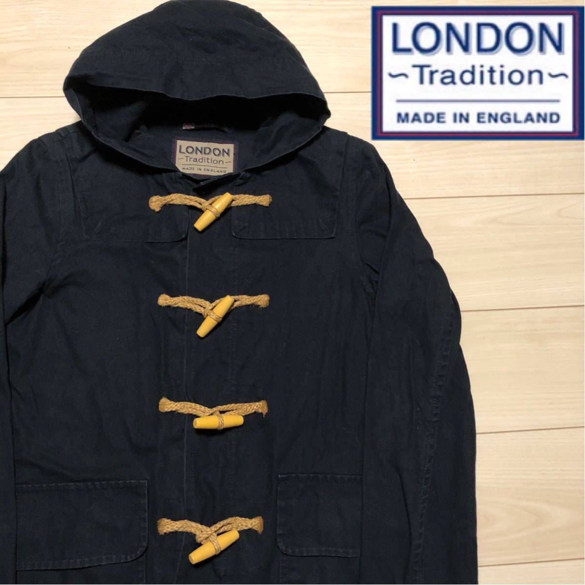 ENGLAND製　LONDON Tradition コットン　ダッフルコート　紺　ロンドン　トラディッション　イギリス　38