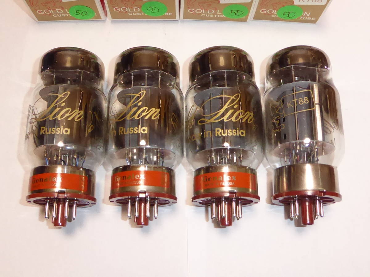 KT88 4本 Genalex GOLD LION製 希少出力真空管 動作品 その1 KT88 4本 Genalex GOLD LION製 希少出力真空管 動作品 その1