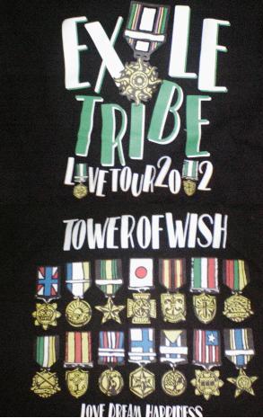 EXILE TRIBE LIVE TOUR 2012～TOWER OF WISH～半袖TシャツS黒_画像3