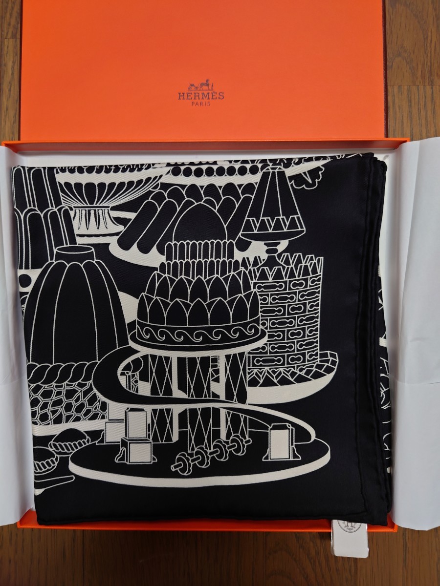 新品 HERMES エルメススカーフ カレ90 パティスリー・フランセーズ www