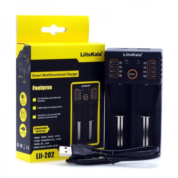 LiitoKala Lii-202 USB battery charger AA / AAA Ni-MH li-ion 26650 18650 1835014500 intelligent battery charger immediate payment possibility 