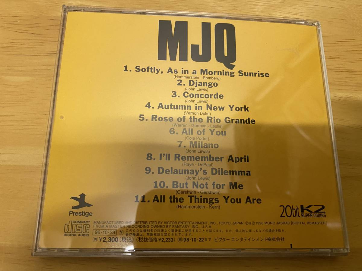 モダン・ジャズ・クァルテット CD ベスト　BEST ONE THE MODERN JAZZ QUARTET 中古 H38_画像3