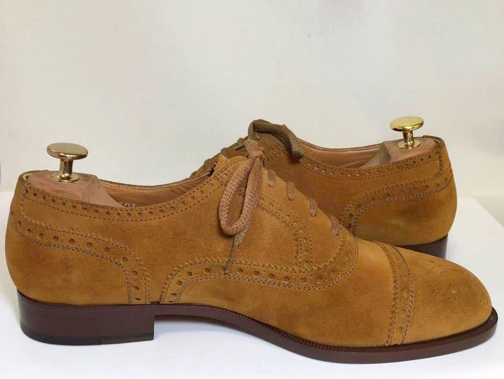 即決　未使用　定価約40.000円　pino giardini ピノジャルディーニ ビジネスシューズ　made in Italy 7.5 26㎝　ブラウン　スエード　革靴