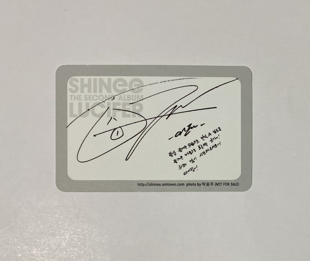 オニュ SHINee The 2nd ALBUM LUCIFER 韓国盤 トレカ ONEW Photocard_画像2