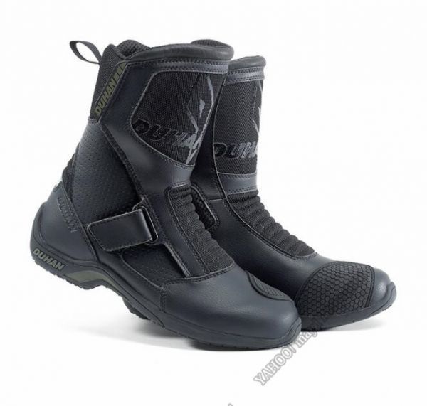 バイク ブーツ メンズ 黒ミリタリー バイカー用靴 レザー革モトクロスミドル オートバイ ドライビング厚底かっこいい 黒・45サイズ：275mm_画像2