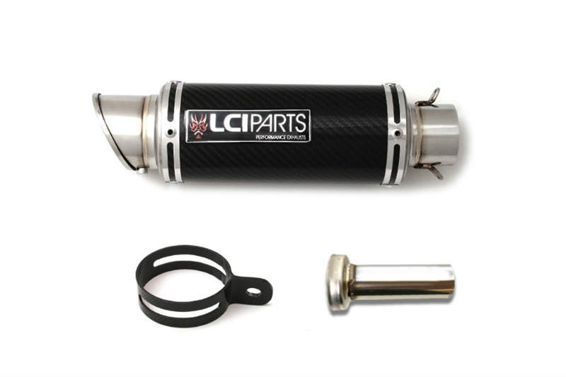 汎用 LCIPARTS ショートカーボンマフラー カーボンサイレンサーバンド