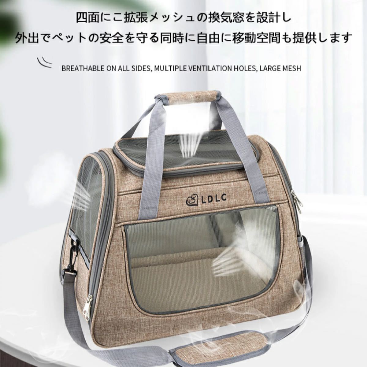 大特価 ペットキャリートートバッグ ショルダー2way ペットバッグ 犬用 猫用 軽量 ブルー