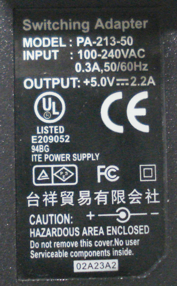 SWITCHING PA-213-50 ＋5.0V2.2A ■yh2504-01_画像2