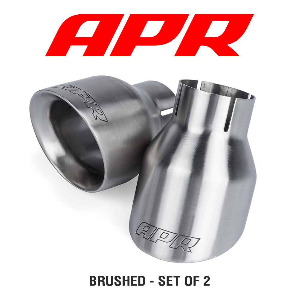 APR exhaust system . tail lamp end TIP muffler cutter 2 piece set 4 -inch slash cut brush regular import 