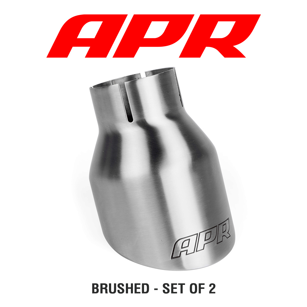 APR exhaust system . tail lamp end TIP muffler cutter 2 piece set 4 -inch slash cut brush regular import 