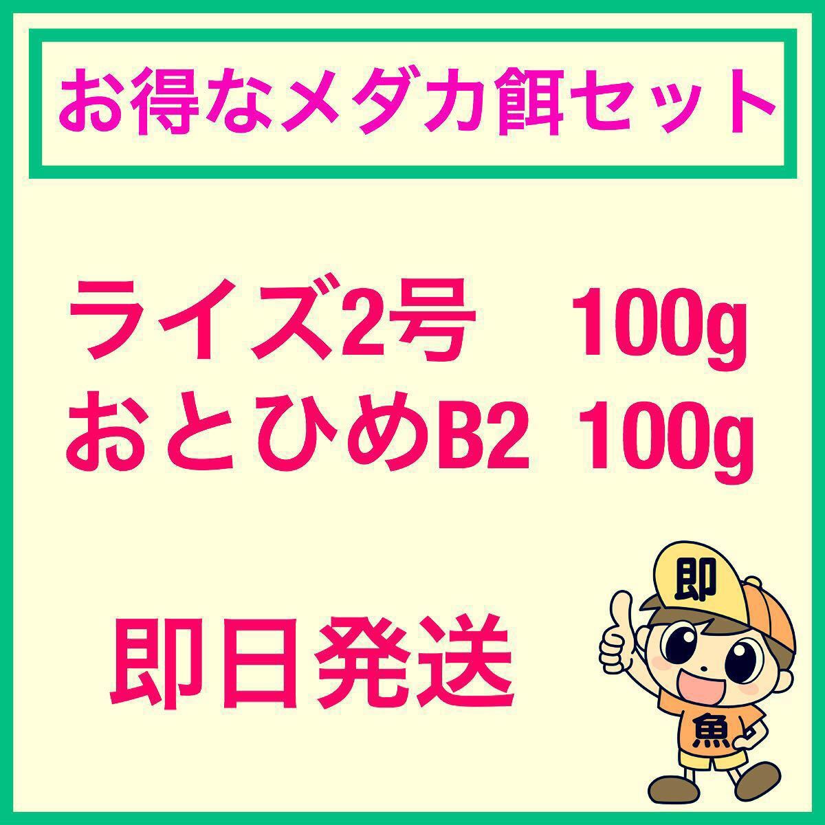 お得な メダカ らんちゅう餌セット おとひめB2 100g ライズ2号100g 合計200g_画像1