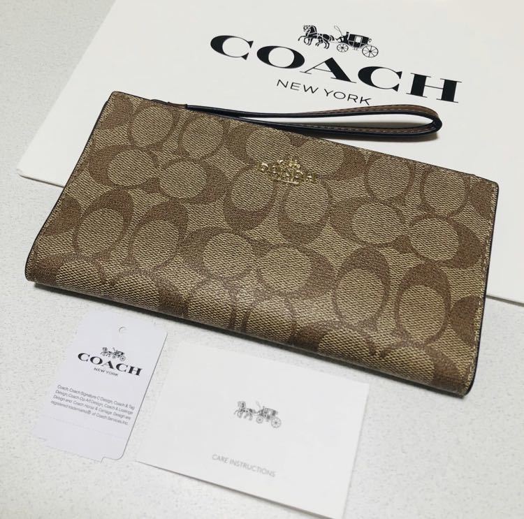☆COACH コーチ 長財布 F76580 シグネチャー リストレッド 二つ折り長