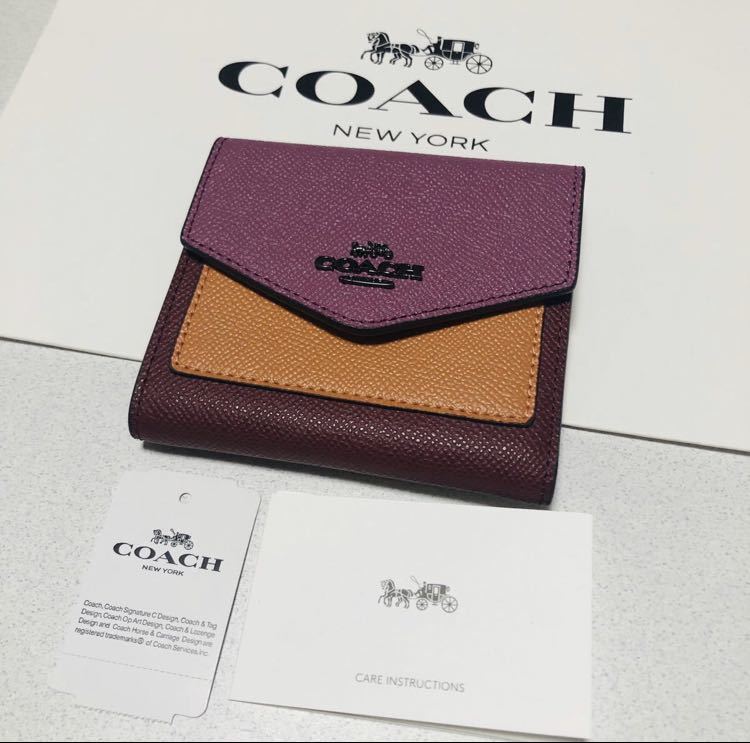 ☆COACH コーチ 27252 三つ折り財布 カラーブロック スモール