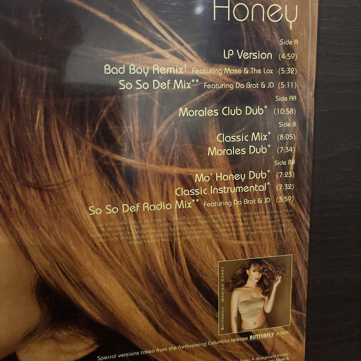 2LP シュリンク / Mariah Carey / Honey Ver. Bad Boy Remix / So So Def Mix / 5枚以上まとめてご購入の方（送料0円）送料無料_画像2