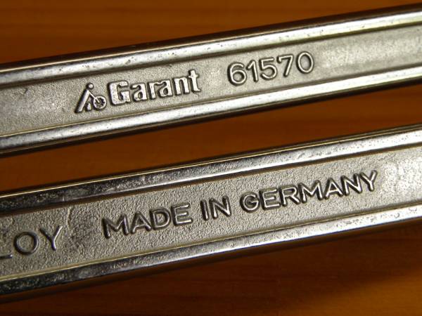 Garant ディープ オフセット75° メガネ レンチ 4点セット ドイツ製(＊スタビレー)_刻印、裏/表 MADE IN GERMANY