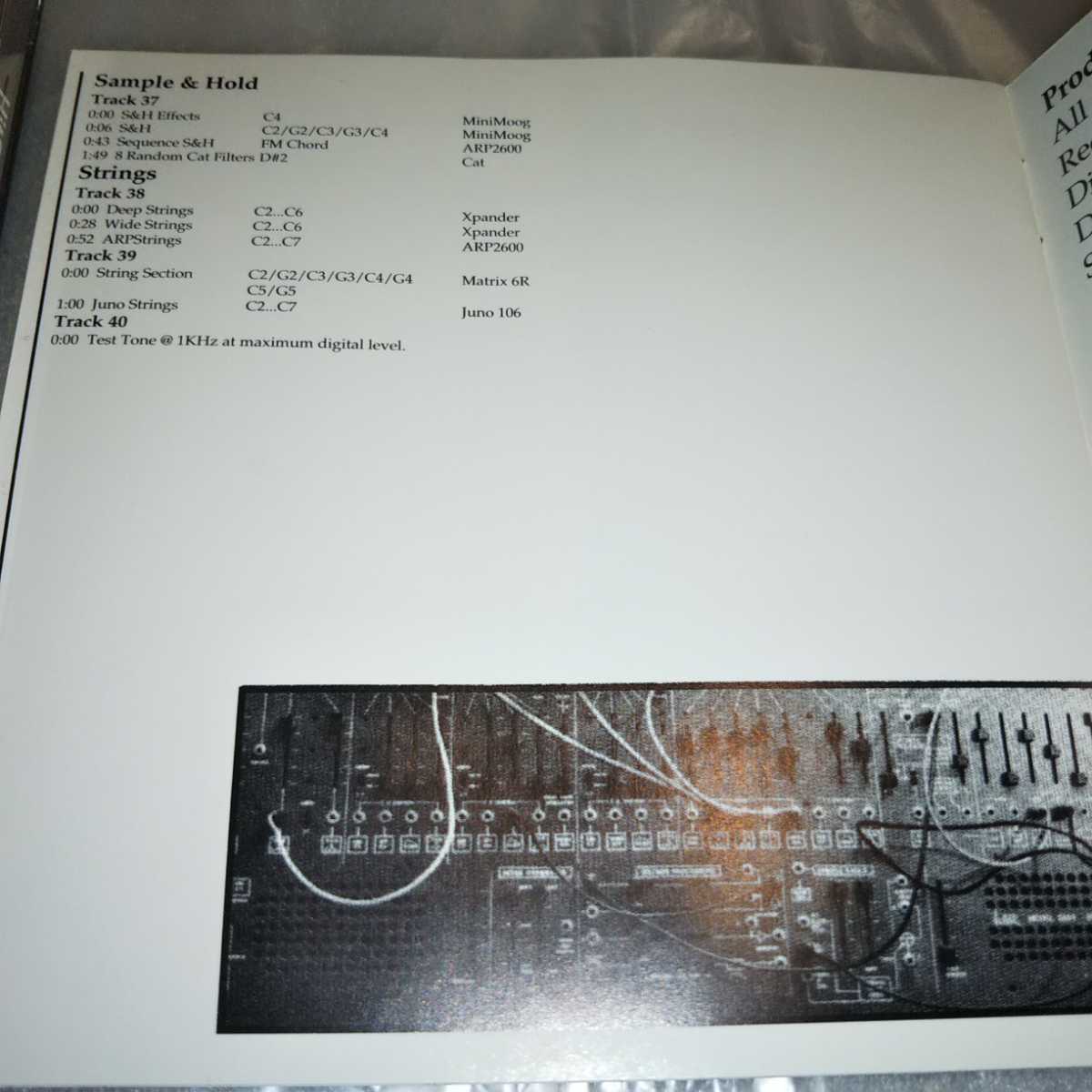 HitSound Sampling CD Old Gold Synth HITCD02 サンプリング ARP2600 MiniMoog ミニムーグ Roland Juno 106 MKS70 Korg DVP1 Vocoder_画像7