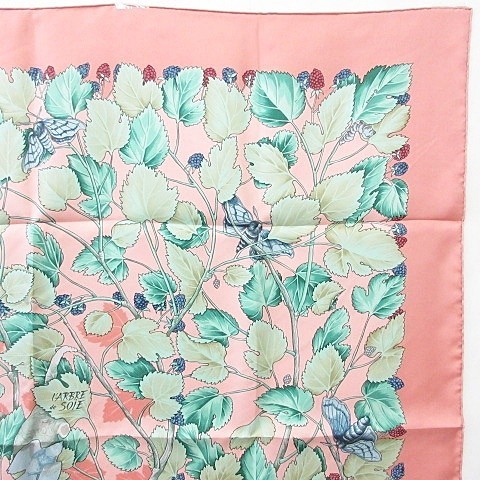 本格派ま! エルメス カレ L'ARBRE de SOiE 桑の木と蚕 バンダナ