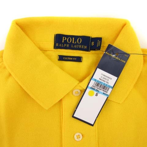 未使用品 ポロ ラルフローレン POLO RALPH LAUREN タグ付き ポロシャツ 半袖 ビッグポニー 刺繍 黄色 S FK メンズ_画像7