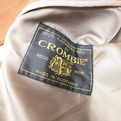 銀座通販サイト crombie ブラウン ロングコート 100% カシミヤ ステンカラーコート