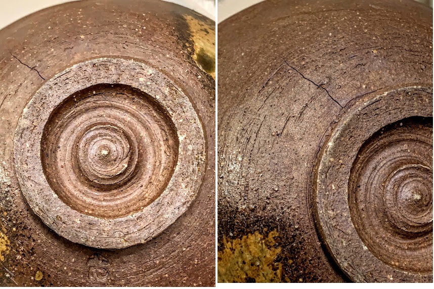 古い 備前焼 窯変茶碗 平茶碗/茶碗/茶わん み 在銘 箱無し 茶道具 古玩 問屋 古い備前焼 箱なし 陶芸