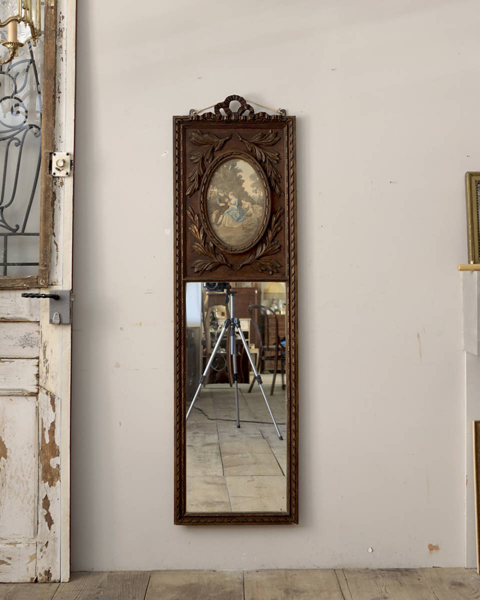 jf02593 仏国*フランスアンティーク*家具 ウォールミラー アートミラー 絵画 デコラティブ装飾フレーム ディスプレイ 店舗什器 壁掛け鏡 
