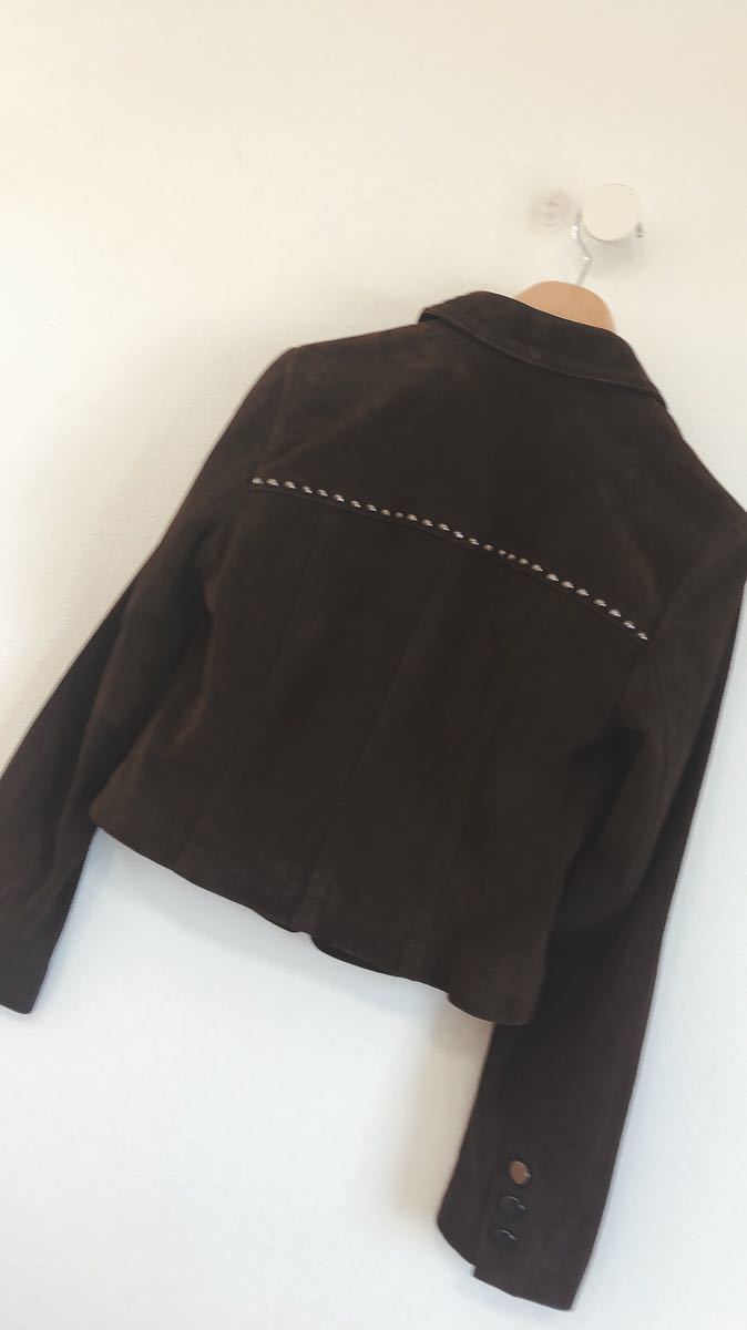 美品 GRACE CONTINENTAL やぎ革 ブラウンフリンジ付きショート