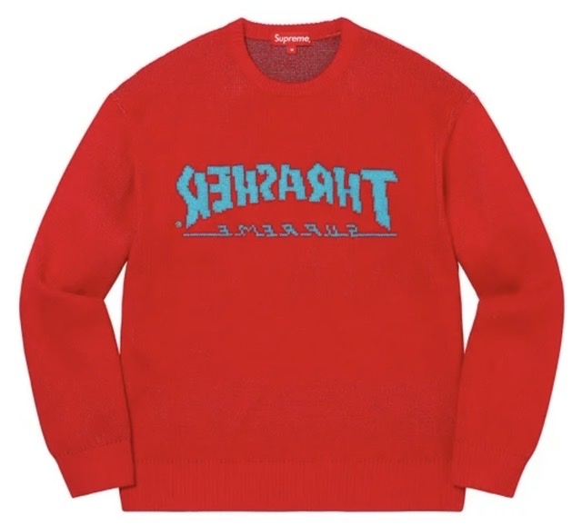 【新品】Supreme / Thrasher Sweater COLOR/STYLE：RedSIZE：Small