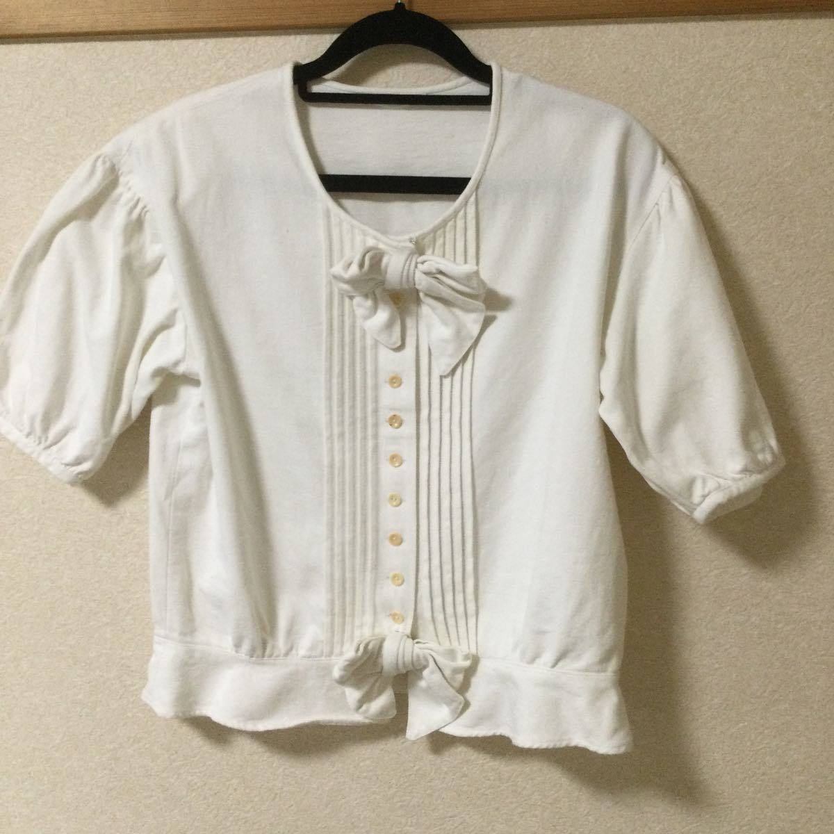 ピンクハウス 半袖ブラウス ビンテージ80年代 白デニム生地