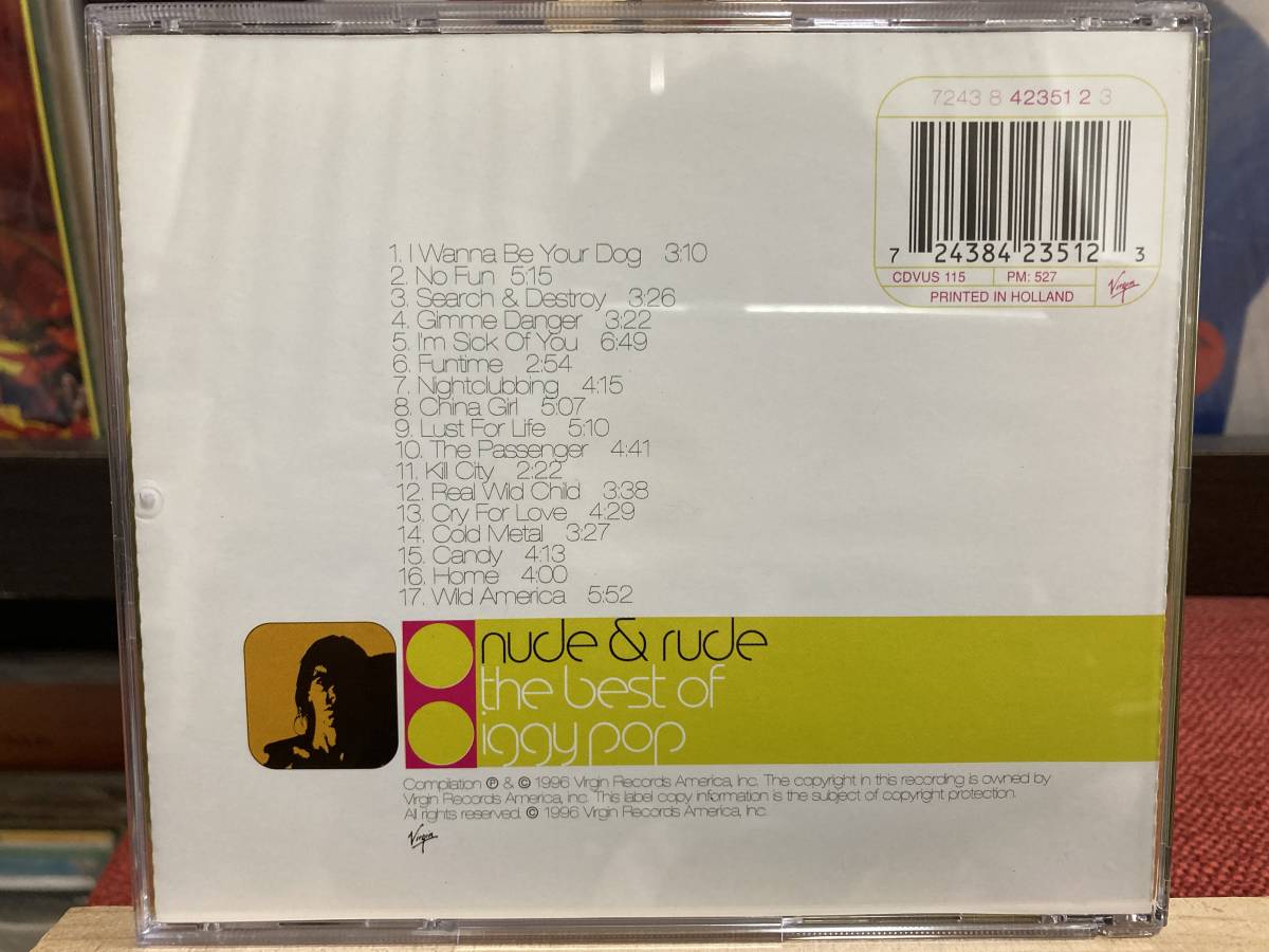 【CD】IGGY POP ☆ Nude & Rude The Best Of Iggy Pop 96年 EU Virgin 輸入盤 Iggy & The Stooges Kate Pierson 良品_画像2
