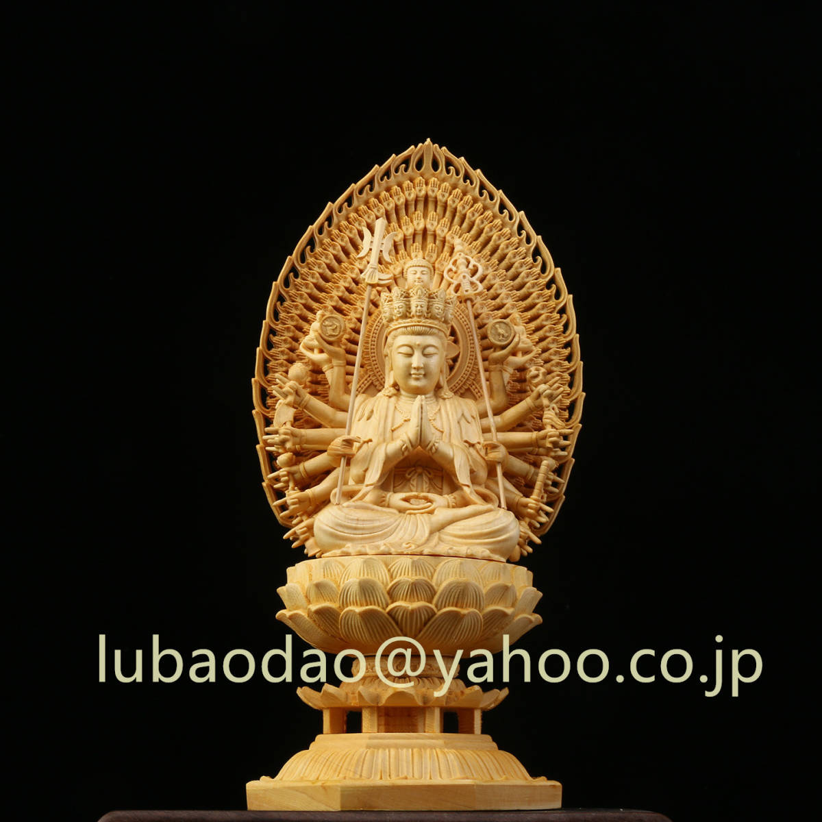 極上品 木彫り 文殊菩薩 仏像坐像 祈る 厄除け 精密細工 美術工芸品