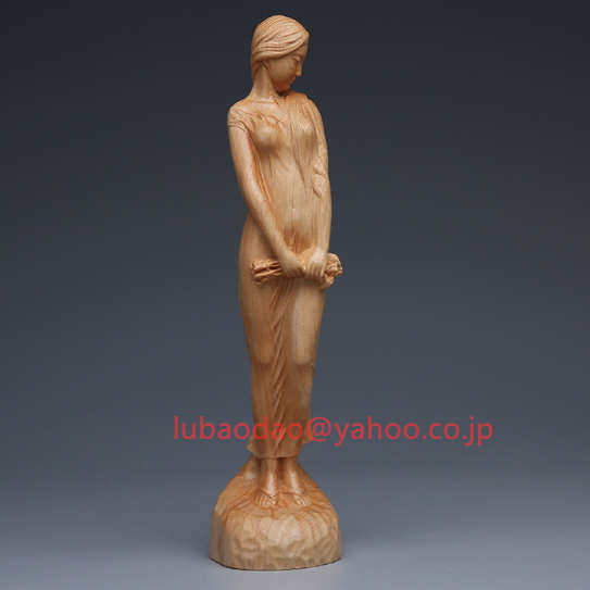 極上質 木彫 置物 美人像 美女像 彫刻 女性 ギフト用 文遊び工芸品