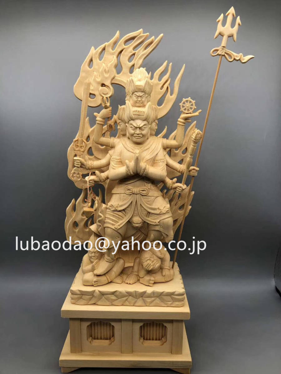  極上品 大元帥明王 明王像 木彫り 仏像 彫刻工芸品 仏教美術 精密彫刻 _画像1