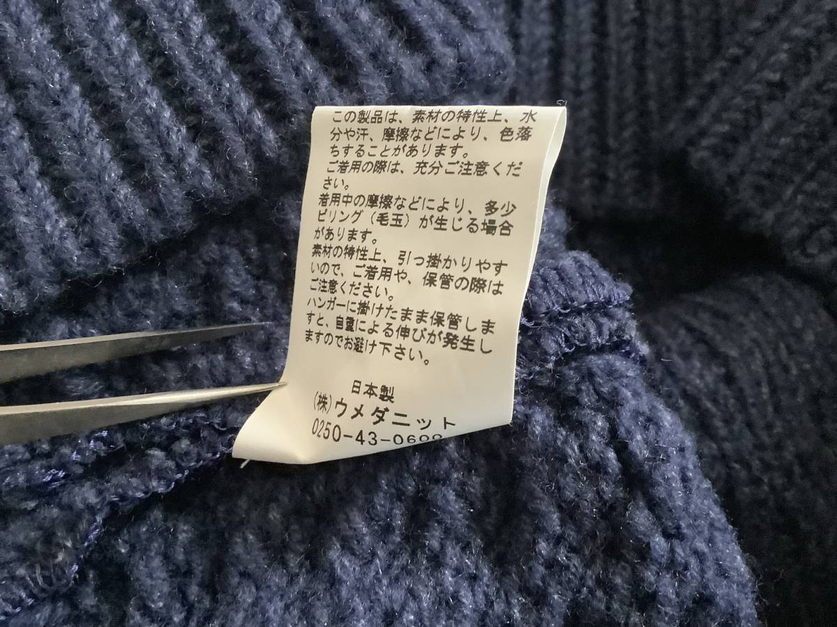 美品 WRAPINKNOT ラッピンノット ニット セーター サイズ2 38 M 日本製 紺 ネイビー_画像8