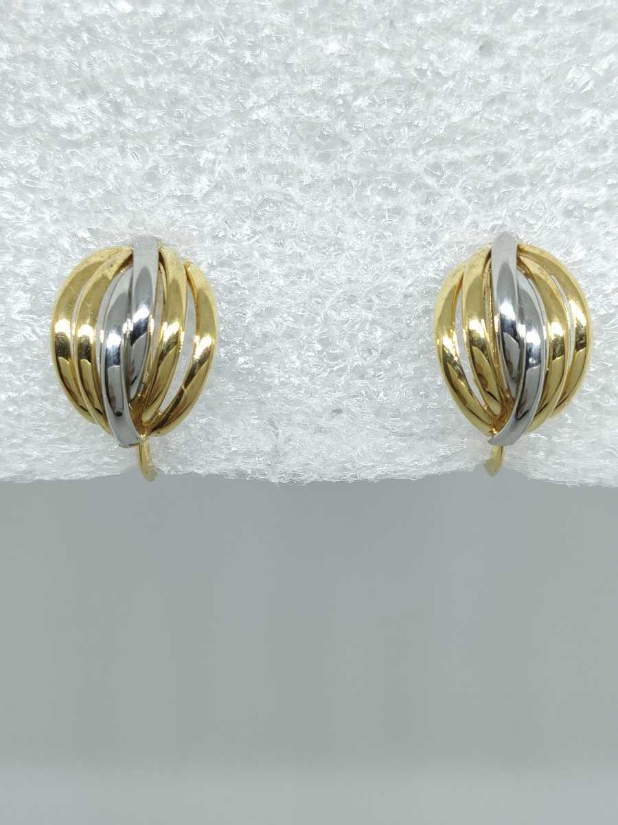 * new goods * Pt900/K18 combination earrings platinum & yellow gold 