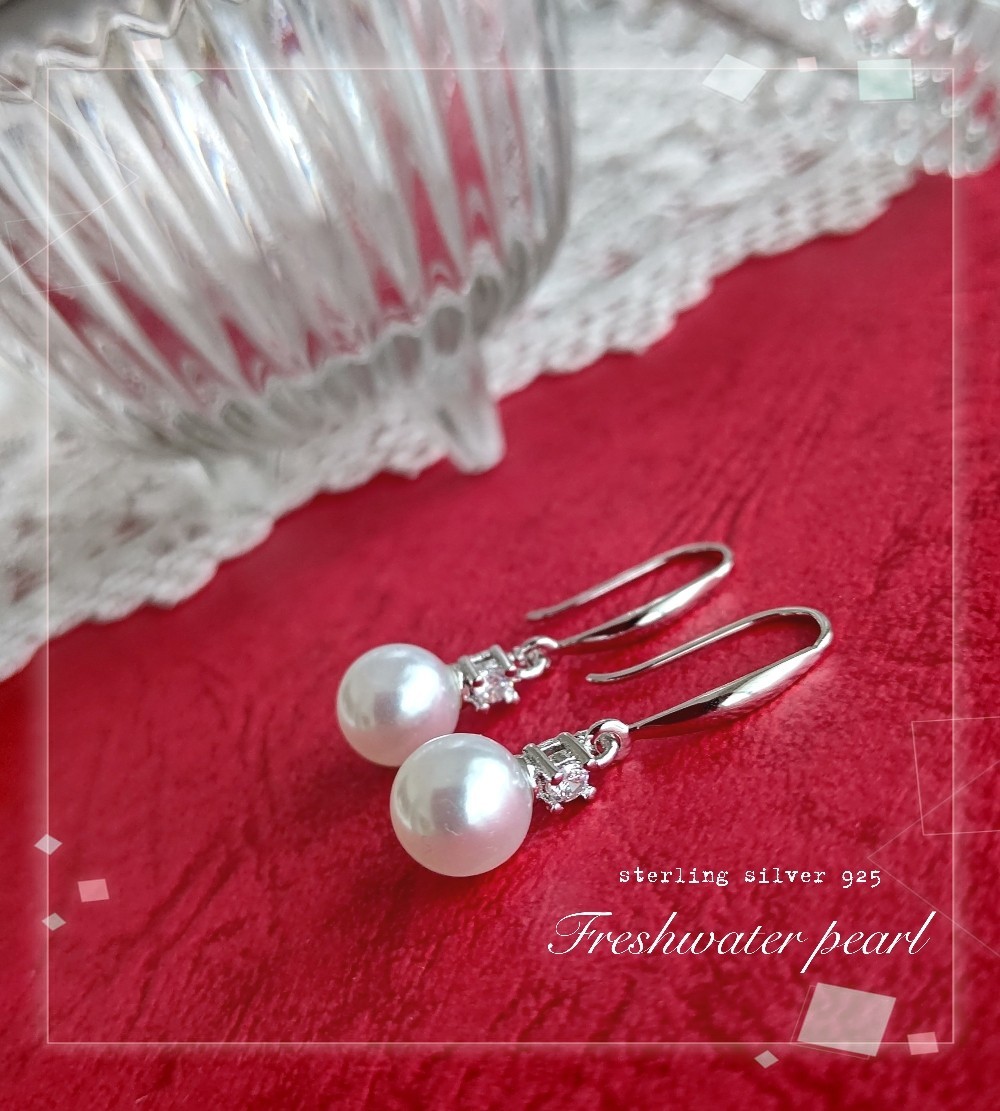 White 淡水パール☆*° luxury ピアス   sterling silver925