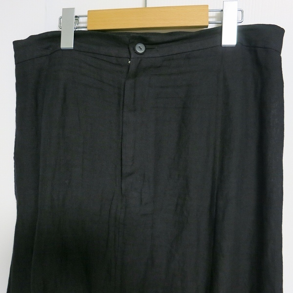 #snc ヨウジヤマモト YohjiYamamoto パンツ 2 黒 スカート風 変形 大きいサイズ 麻 ユニセックス レディース [668952]_画像3