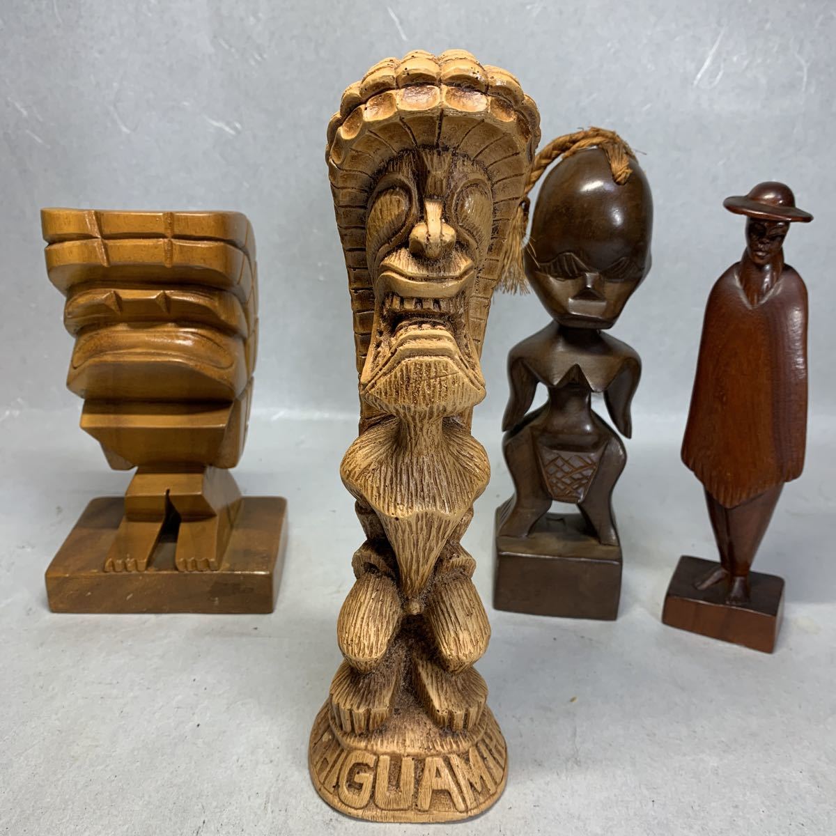 民族像 木彫像 オブジェ 木製 木彫り 雑貨 インテリア 置物 魔除け
